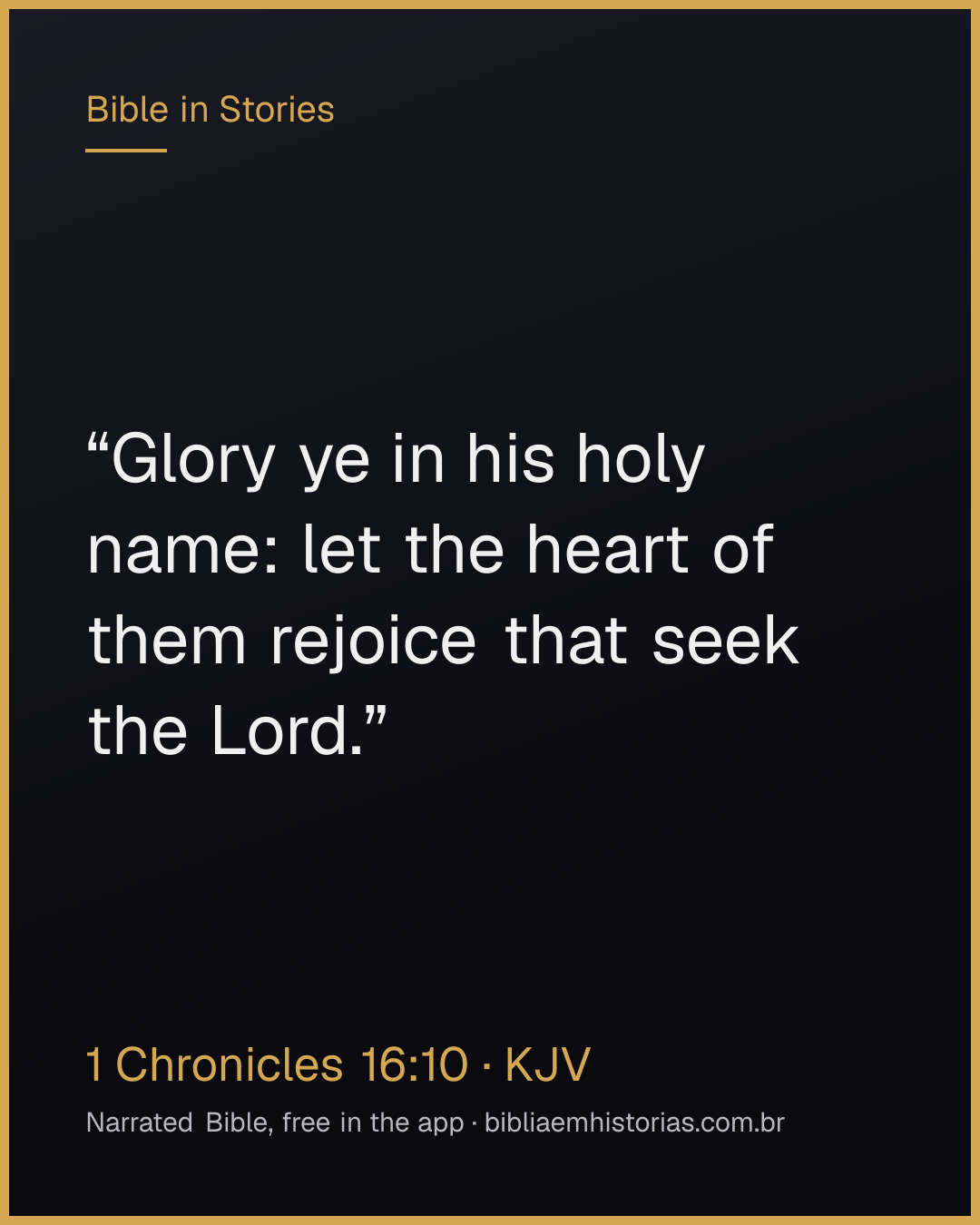 Verse image for 1 Chronicles 16:10 to share