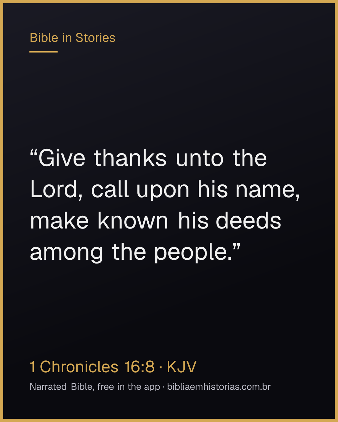Verse image for 1 Chronicles 16:8 to share