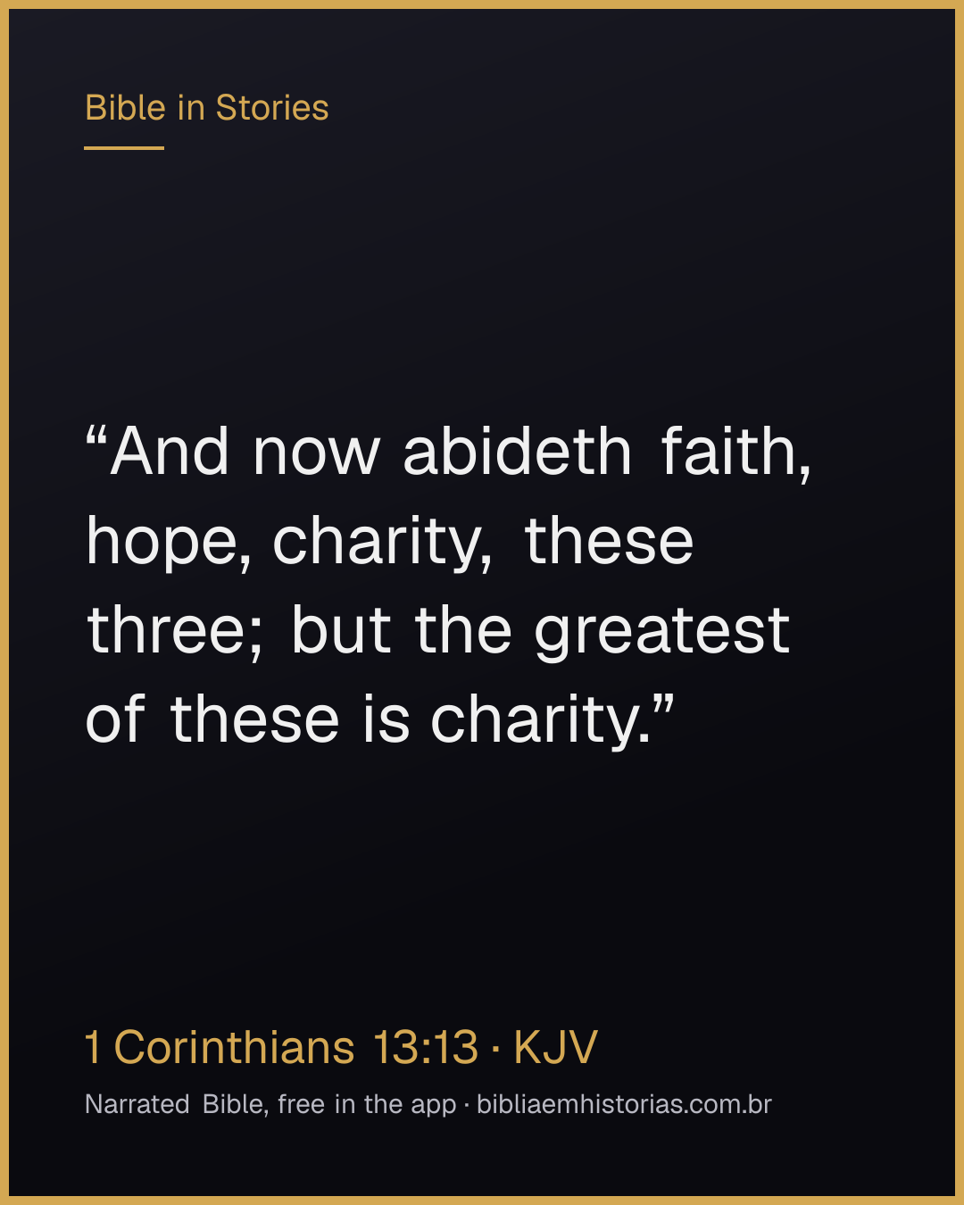 Verse image for 1 Corinthians 13:13 to share
