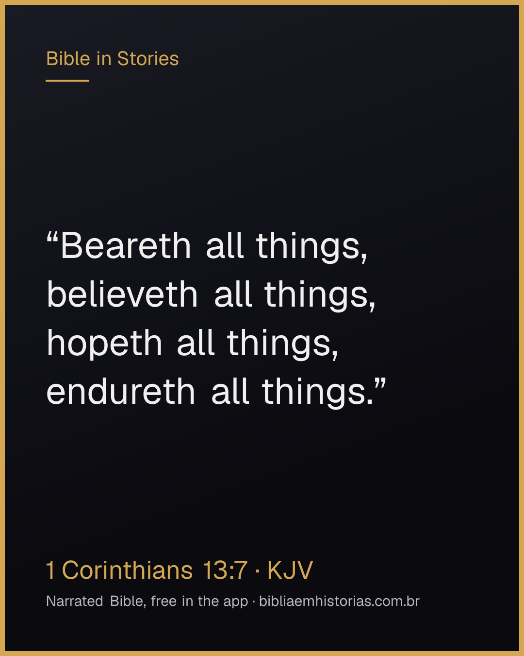 Verse image for 1 Corinthians 13:7 to share