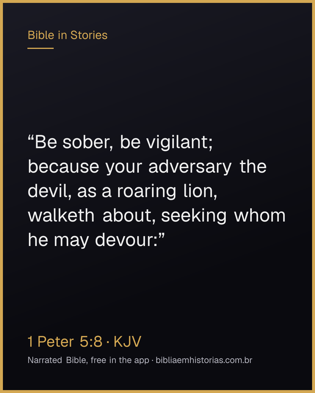 Verse image for 1 Peter 5:8 to share