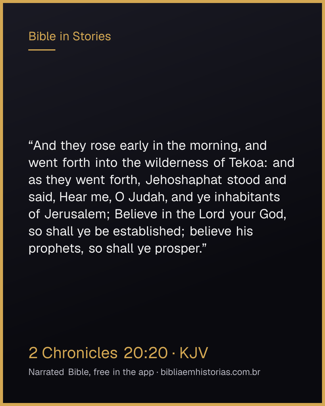 Verse image for 2 Chronicles 20:20 to share