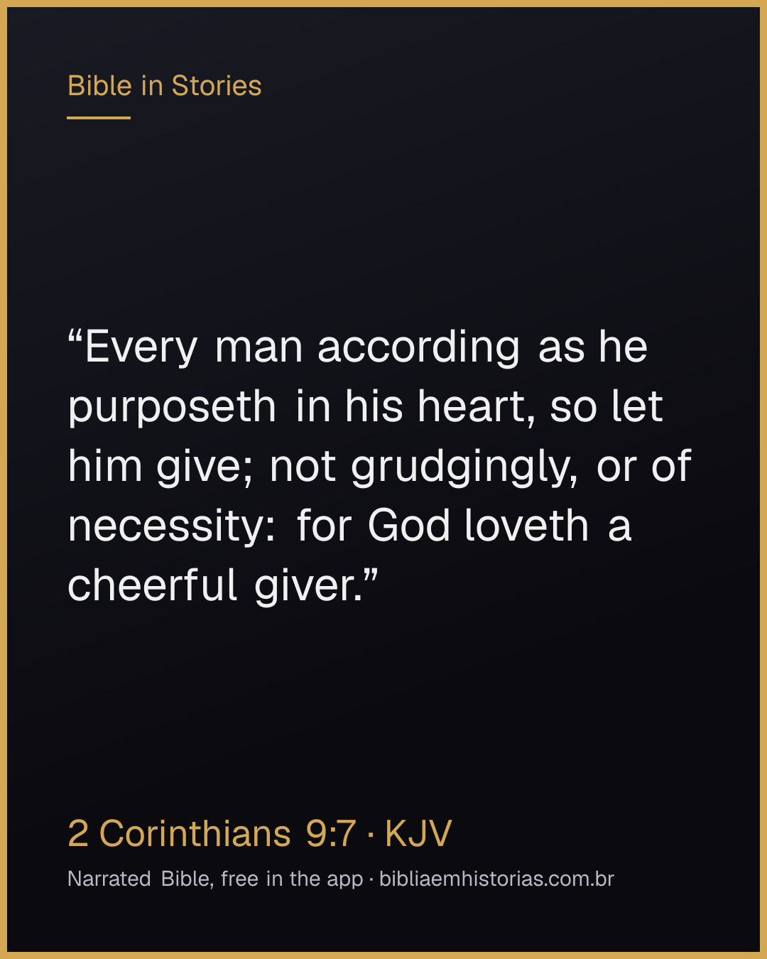 Verse image for 2 Corinthians 9:7 to share