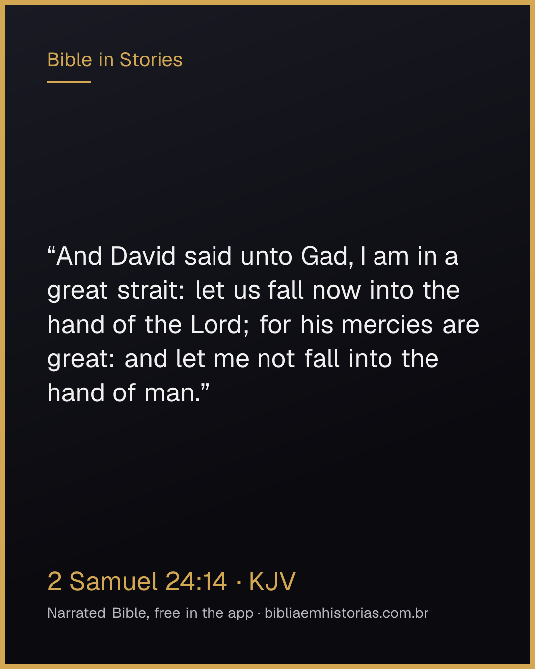 Verse image for 2 Samuel 24:14 to share