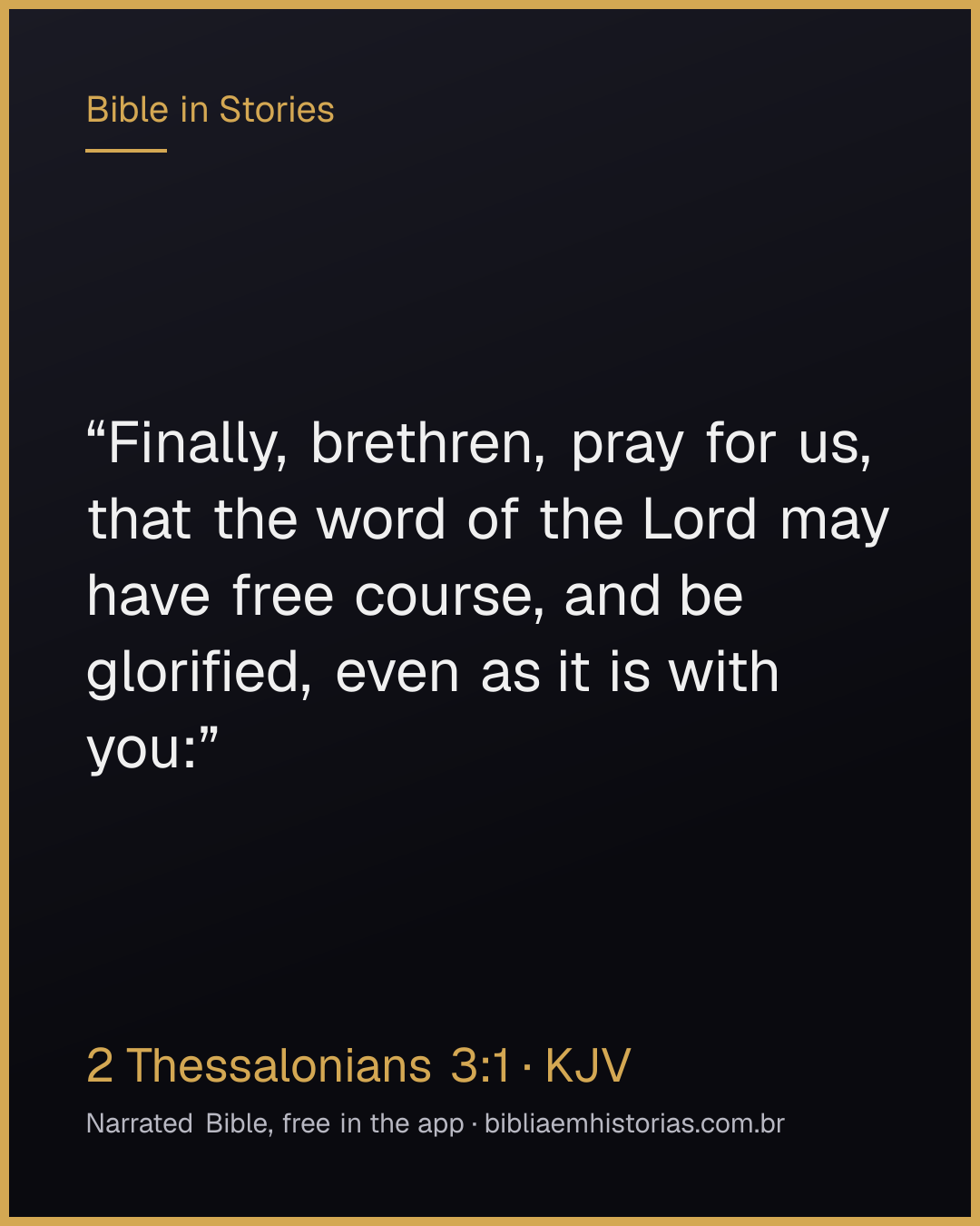 Verse image for 2 Thessalonians 3:1 to share