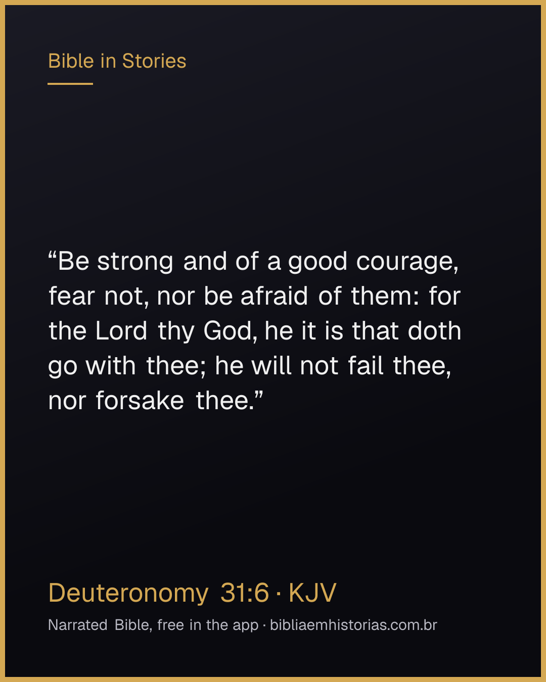 Verse image for Deuteronomy 31:6 to share