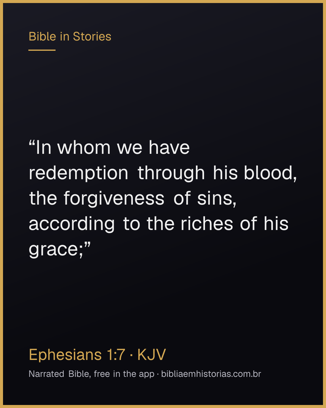 Verse image for Ephesians 1:7 to share
