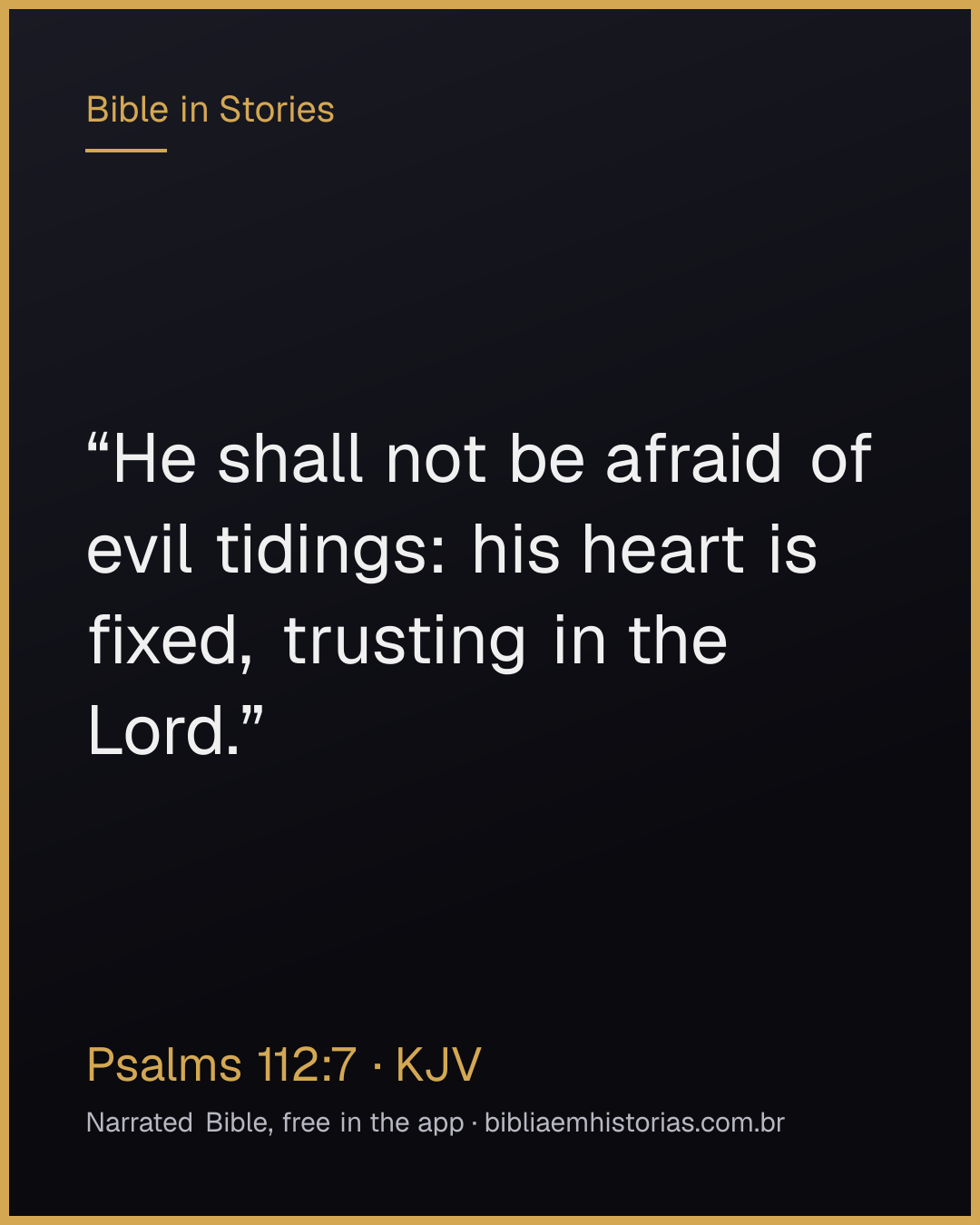 Verse image for Psalms 112:7 to share