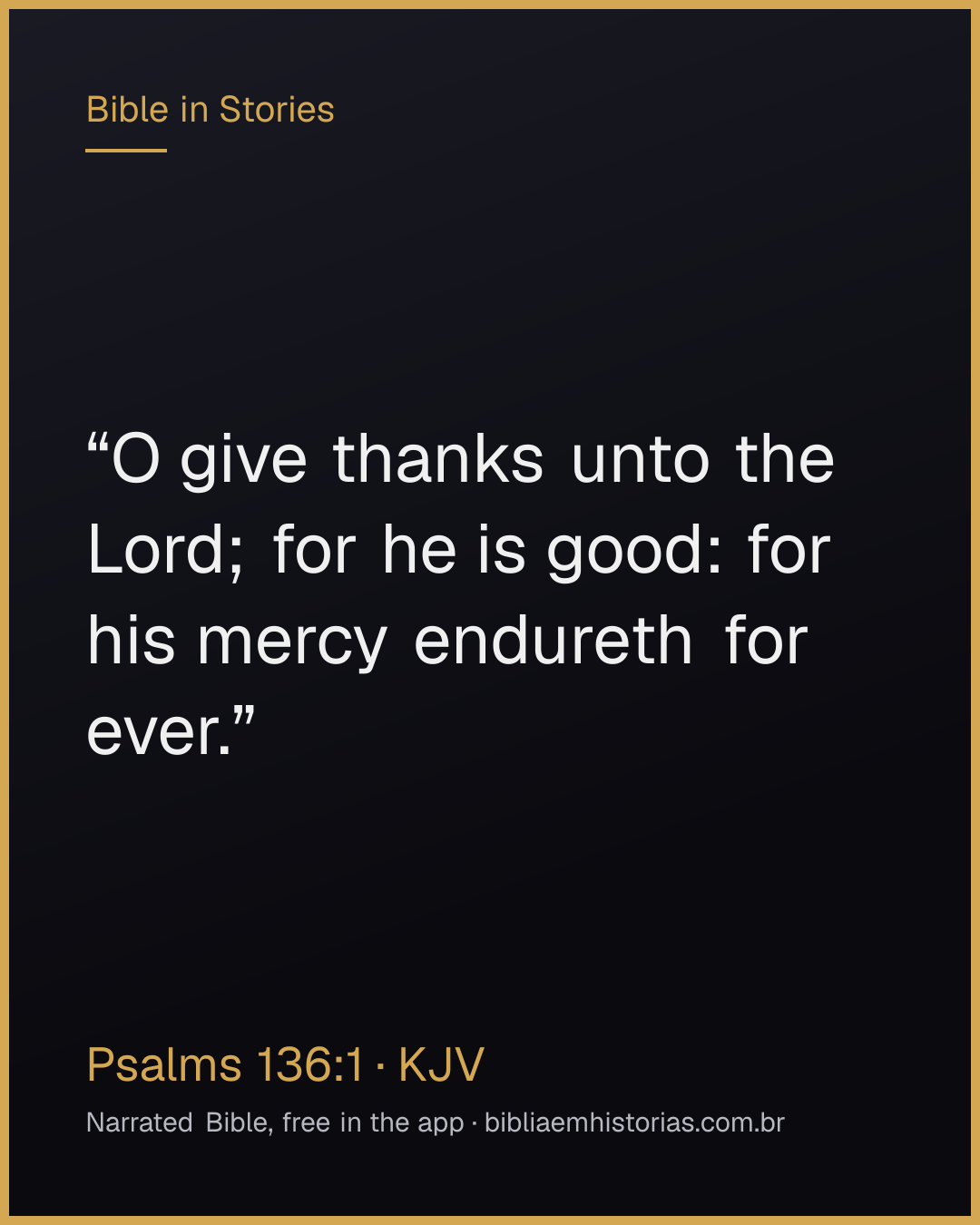 Verse image for Psalms 136:1 to share