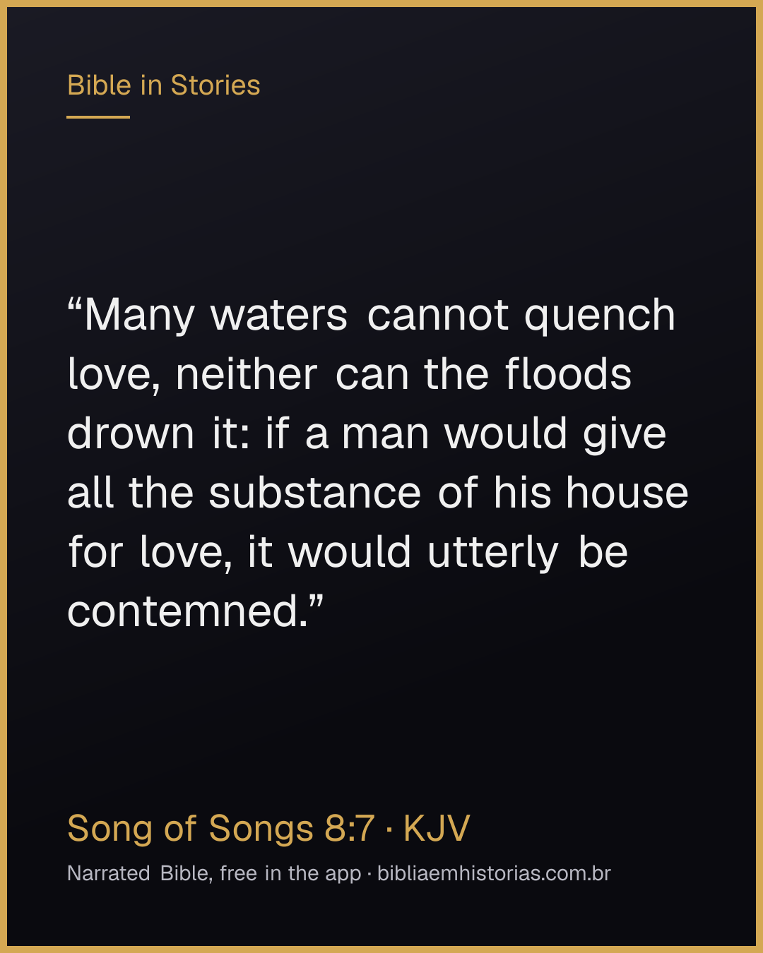 Verse image for Song of Songs 8:7 to share