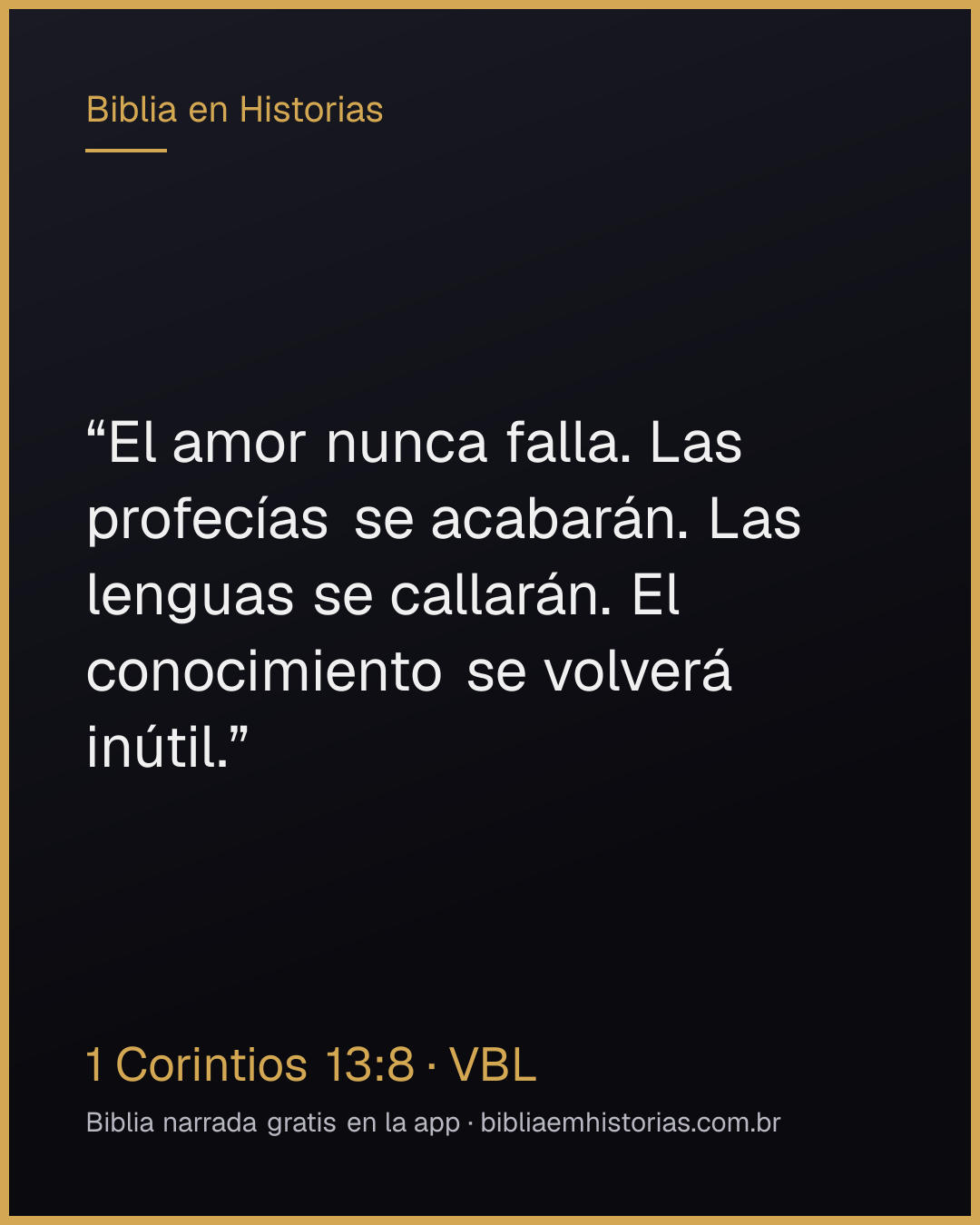 Imagen del versículo 1 Corintios 13:8 para compartir