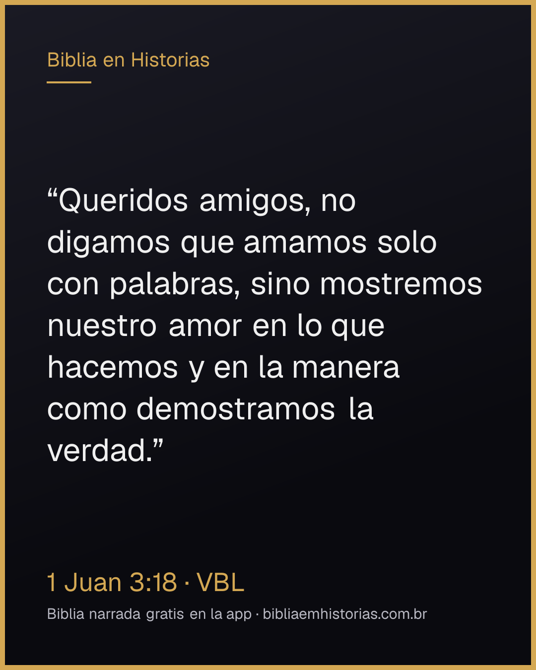 Imagen del versículo 1 Juan 3:18 para compartir