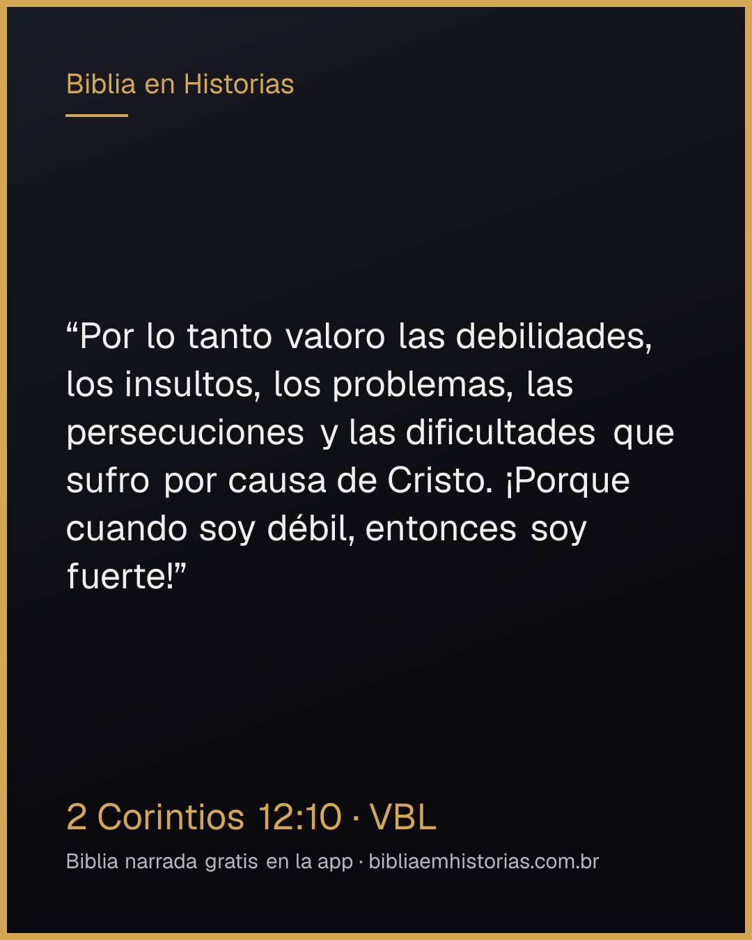 Imagen del versículo 2 Corintios 12:10 para compartir