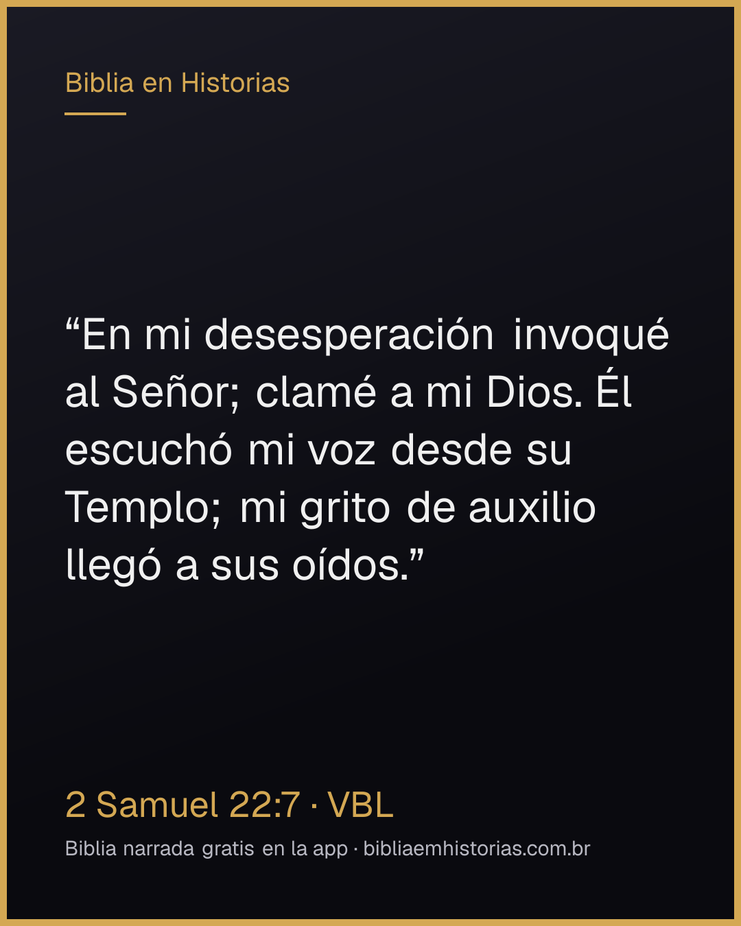 Imagen del versículo 2 Samuel 22:7 para compartir