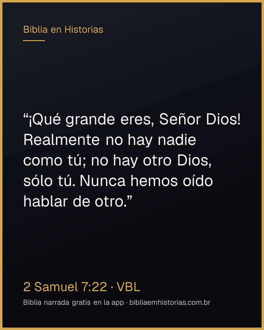 Imagen del versículo 2 Samuel 7:22 para compartir