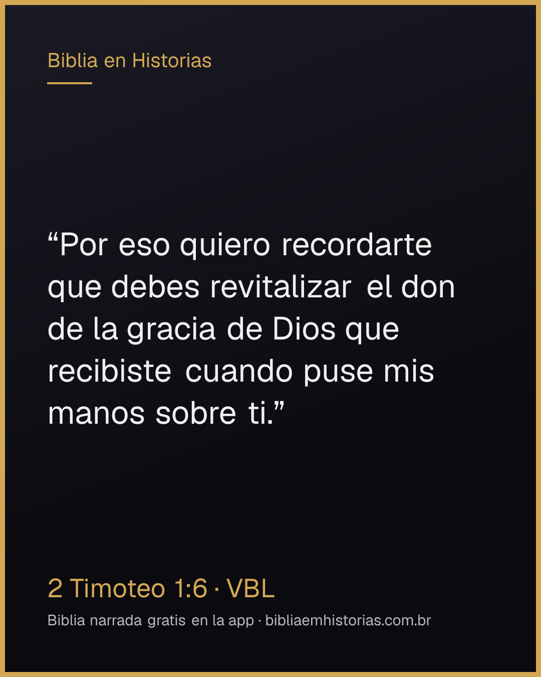 Imagen del versículo 2 Timoteo 1:6 para compartir