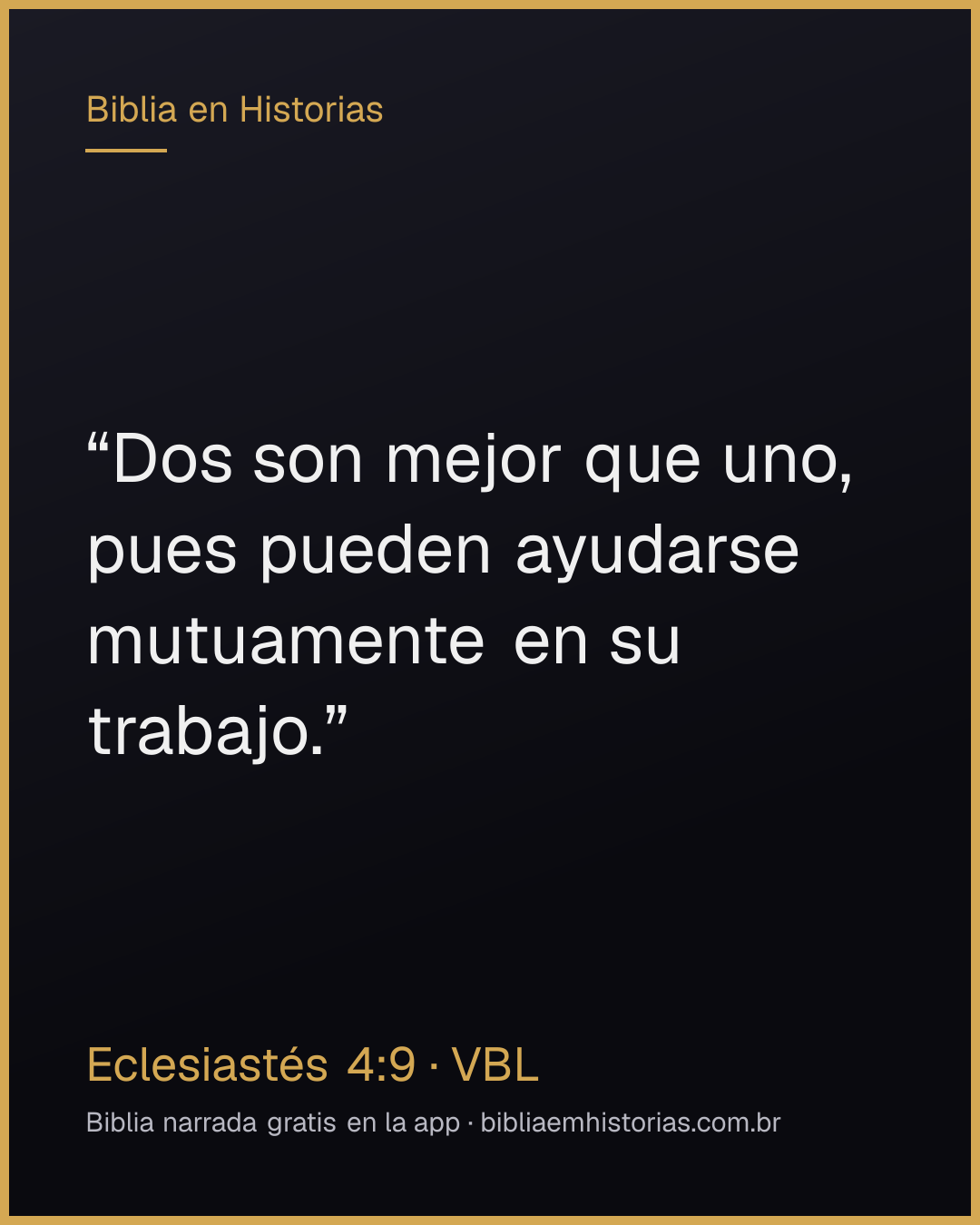 Imagen del versículo Eclesiastés 4:9 para compartir