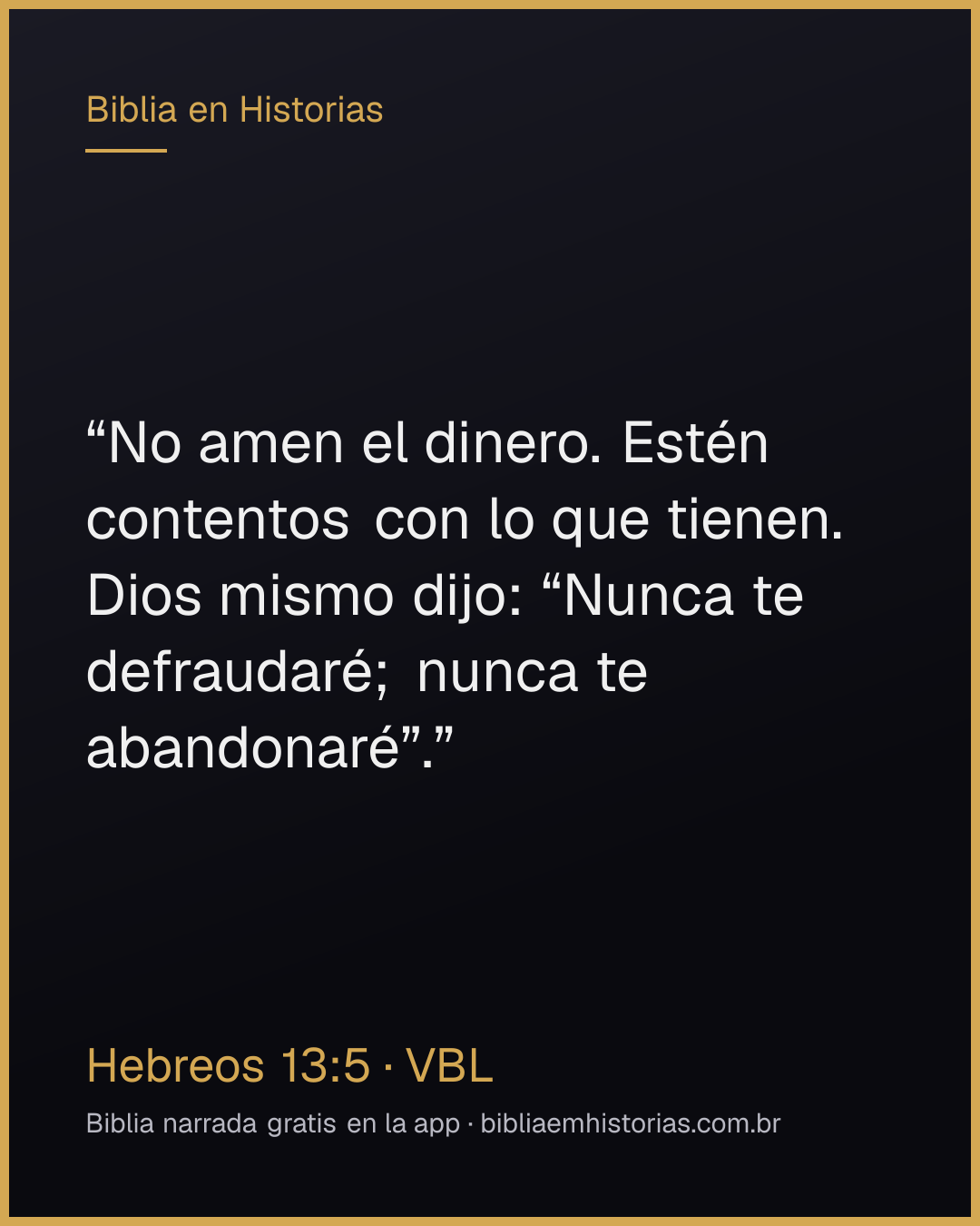 Imagen del versículo Hebreos 13:5 para compartir