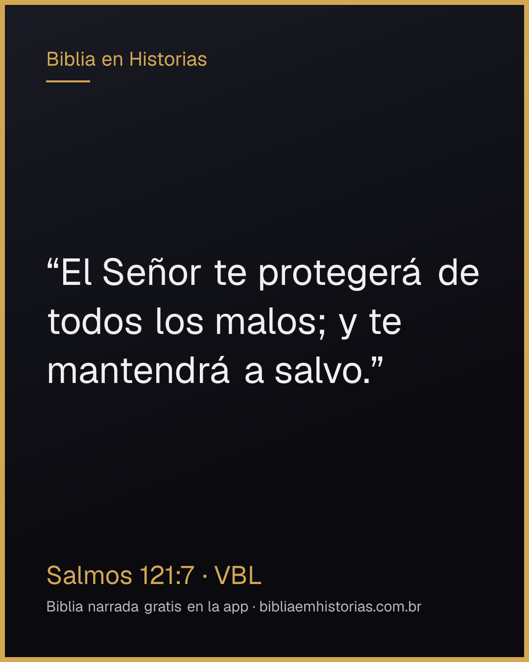 Imagen del versículo Salmos 121:7 para compartir