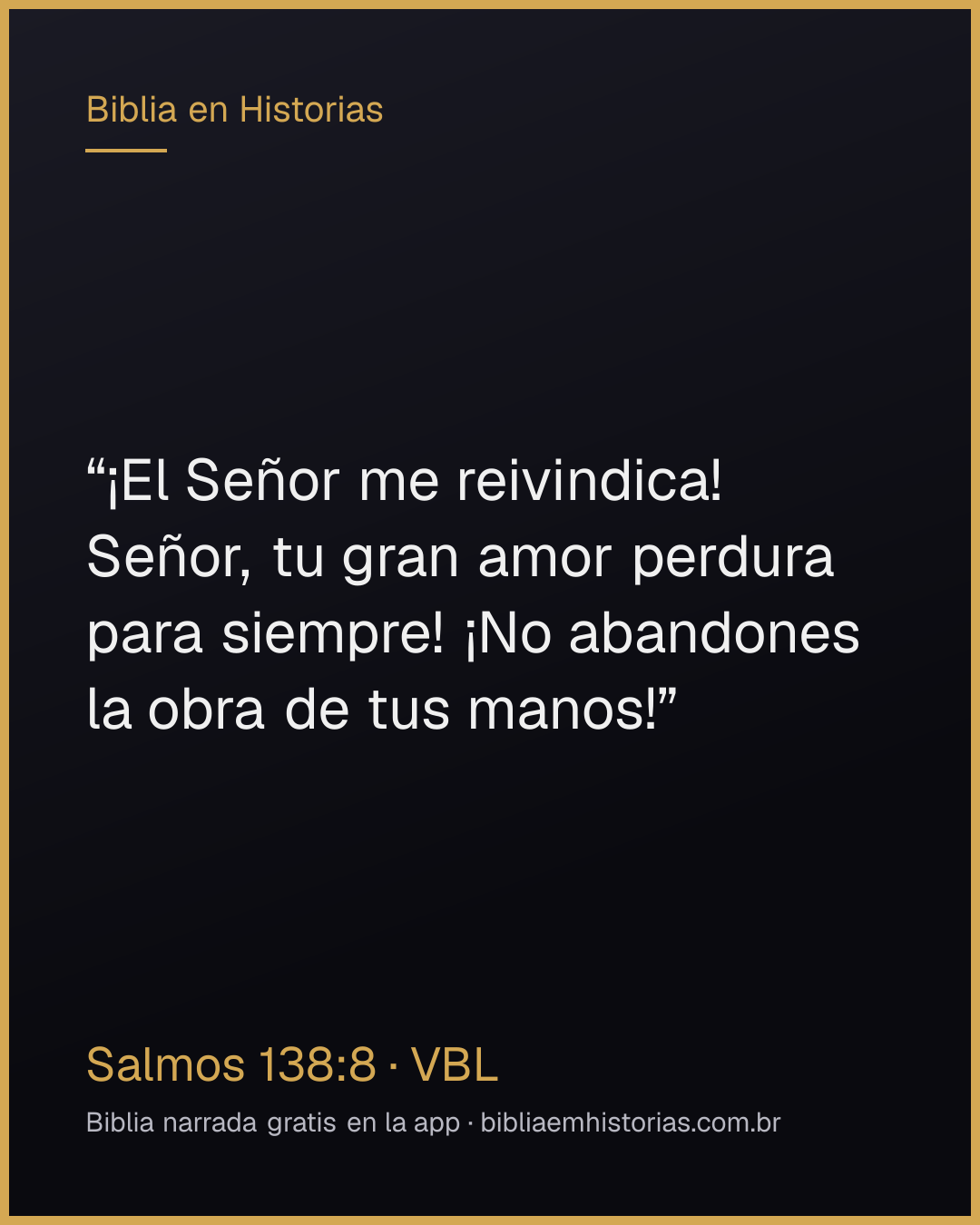 Imagen del versículo Salmos 138:8 para compartir