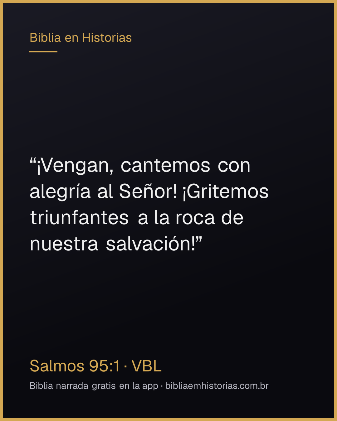 Imagen del versículo Salmos 95:1 para compartir