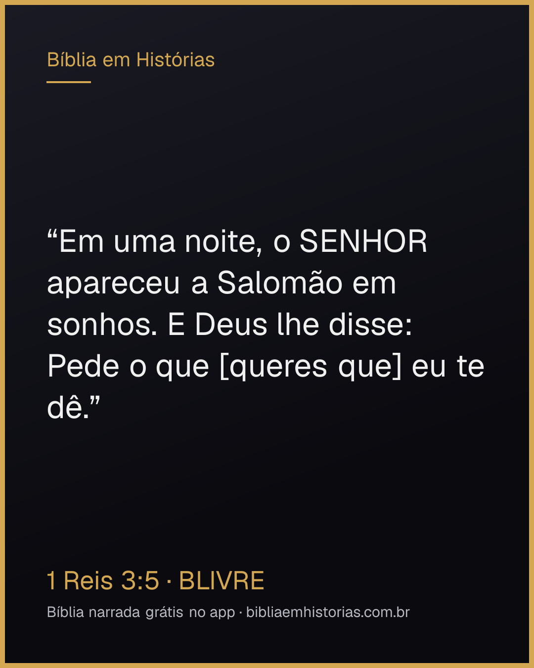 Imagem do versículo 1 Reis 3:5 para compartilhar
