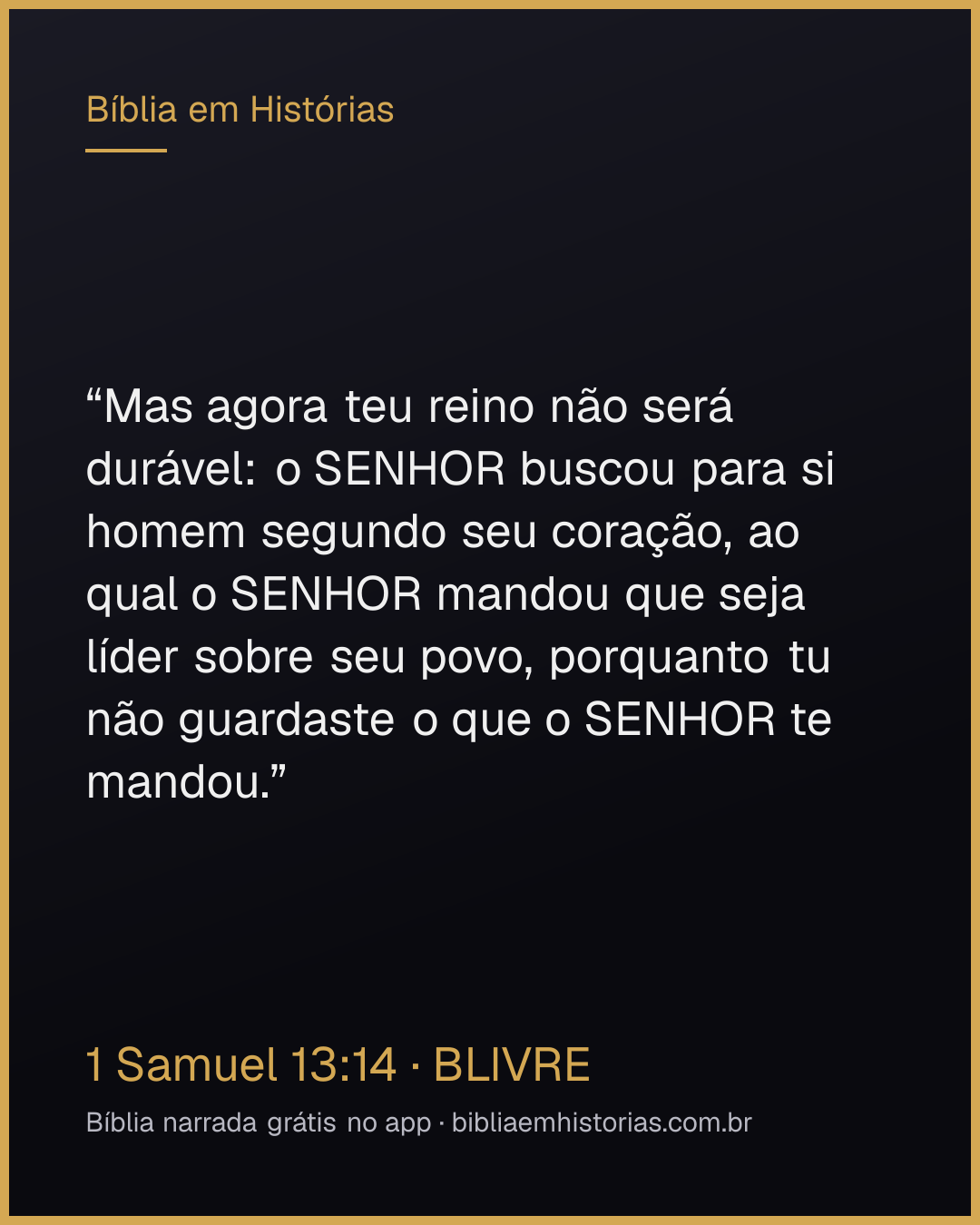 Imagem do versículo 1 Samuel 13:14 para compartilhar