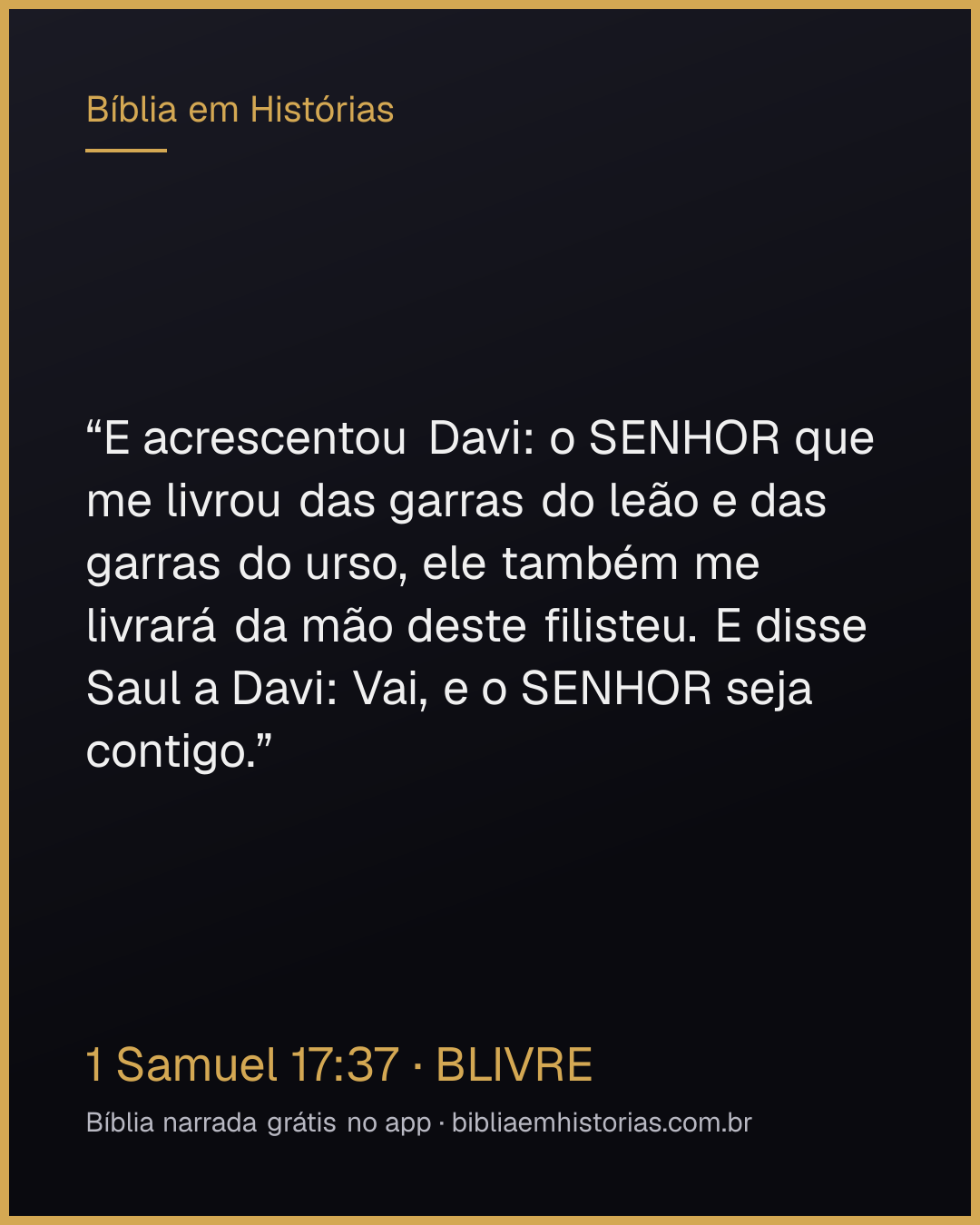 Imagem do versículo 1 Samuel 17:37 para compartilhar