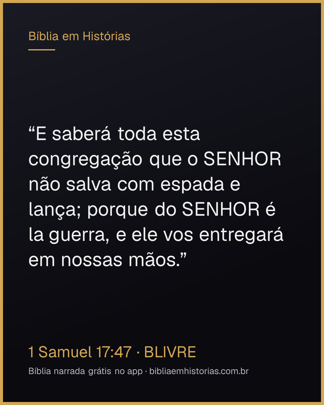 Imagem do versículo 1 Samuel 17:47 para compartilhar