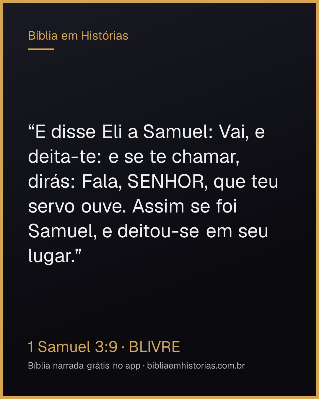 Imagem do versículo 1 Samuel 3:9 para compartilhar