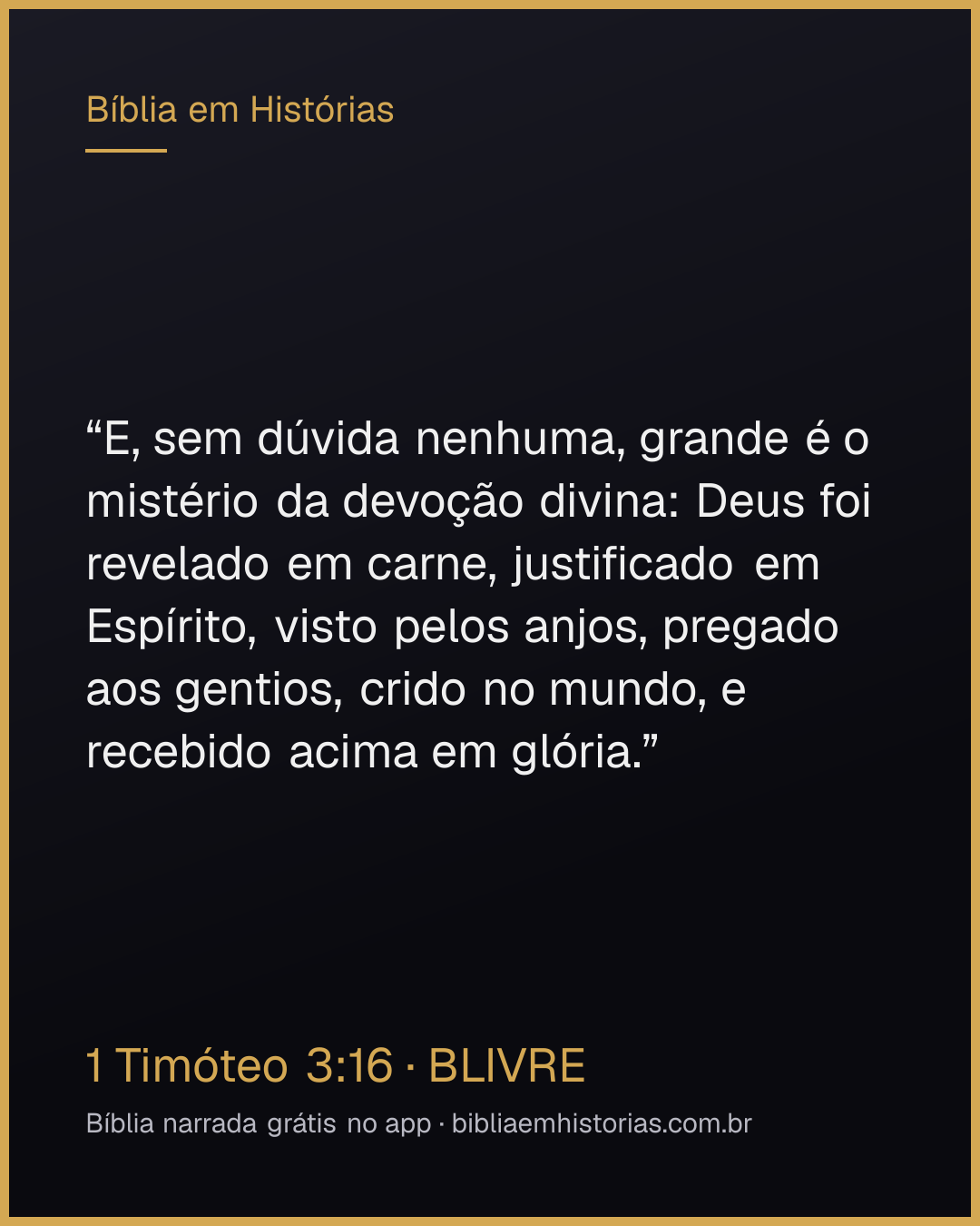 Imagem do versículo 1 Timóteo 3:16 para compartilhar