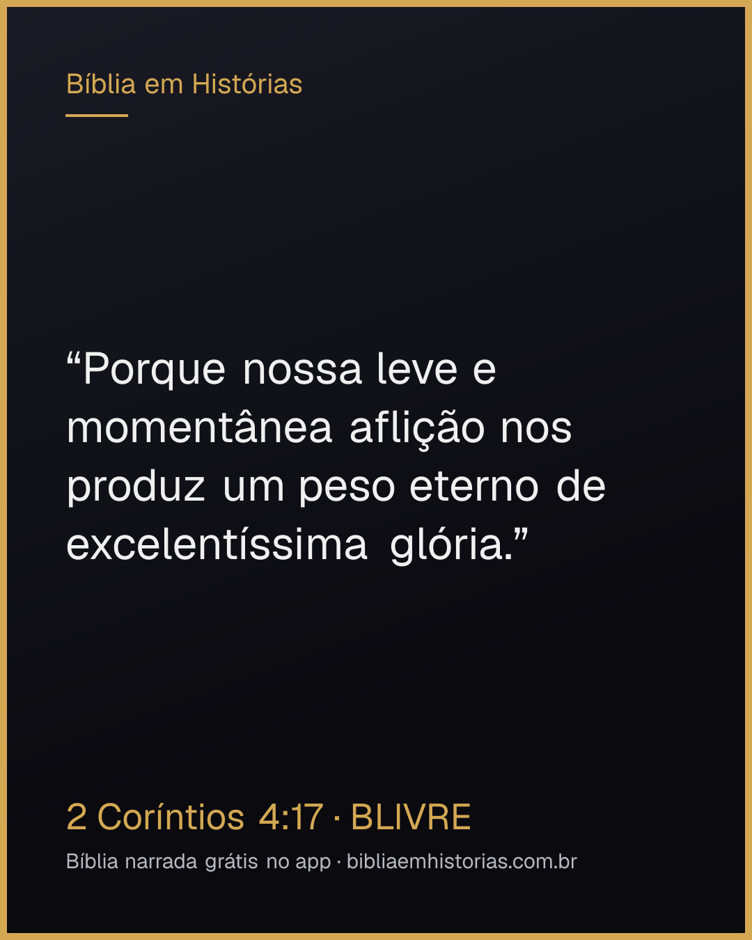 Imagem do versículo 2 Coríntios 4:17 para compartilhar