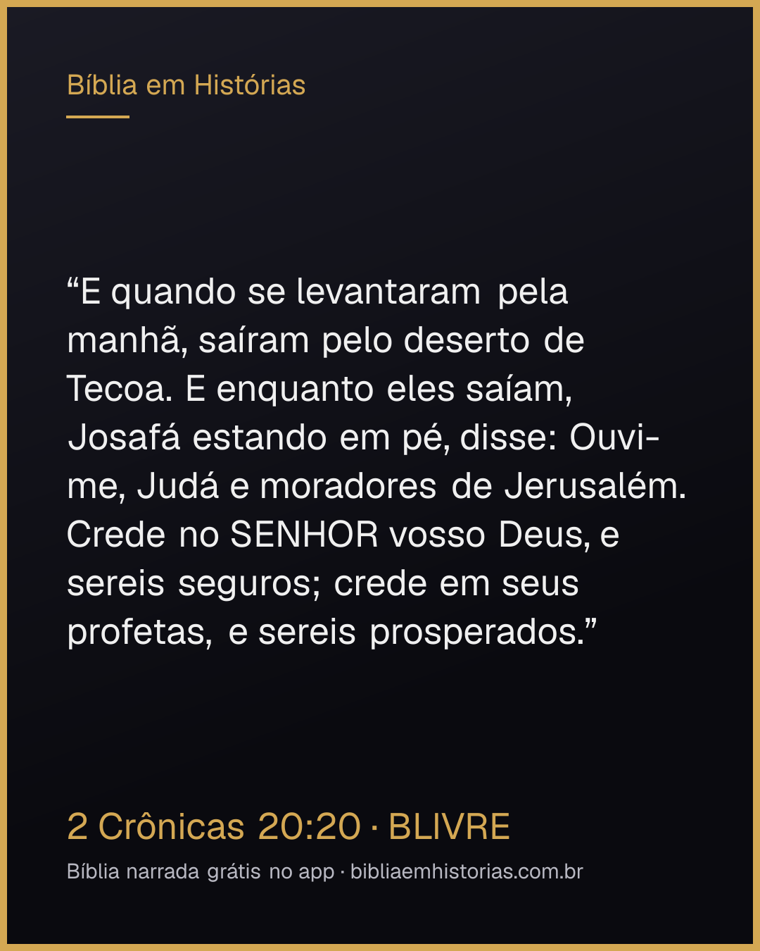 Imagem do versículo 2 Crônicas 20:20 para compartilhar