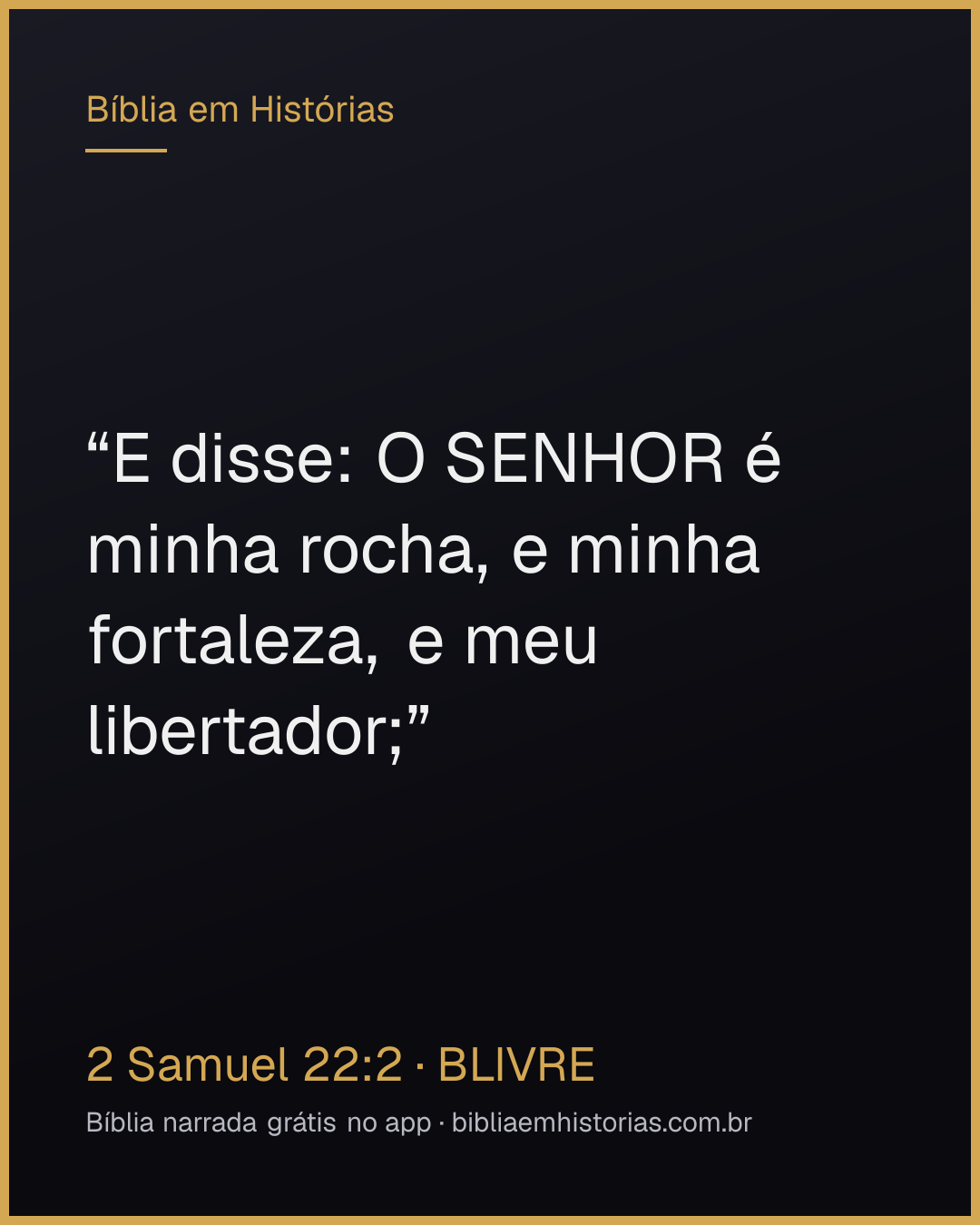 Imagem do versículo 2 Samuel 22:2 para compartilhar