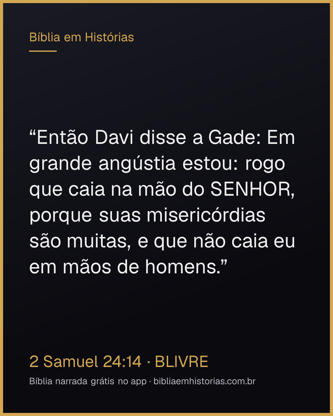 Imagem do versículo 2 Samuel 24:14 para compartilhar