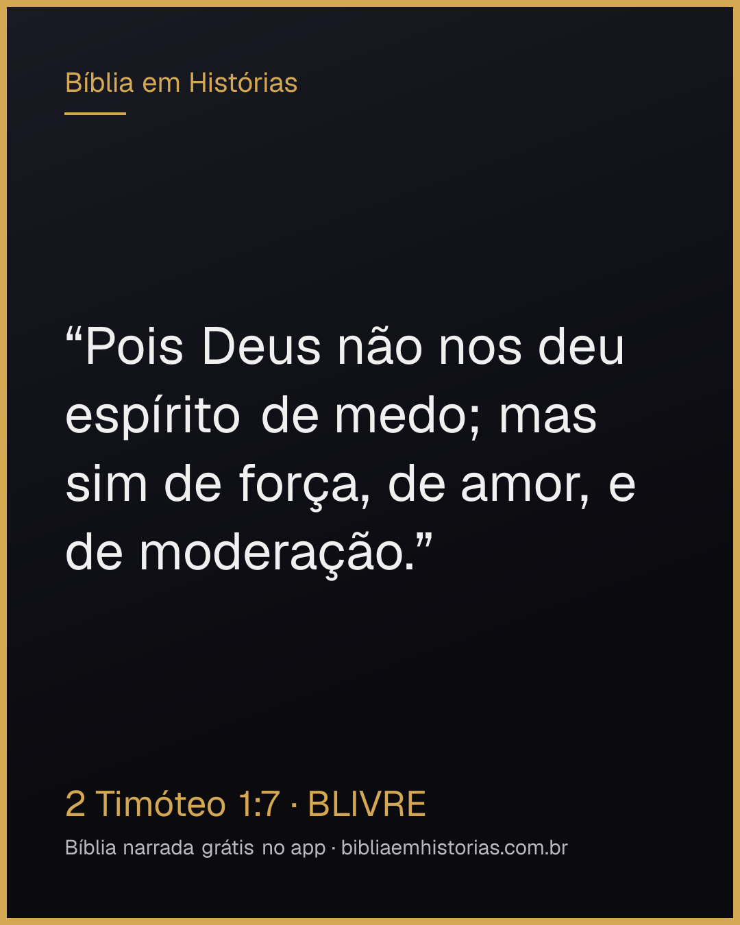 Imagem do versículo 2 Timóteo 1:7 para compartilhar