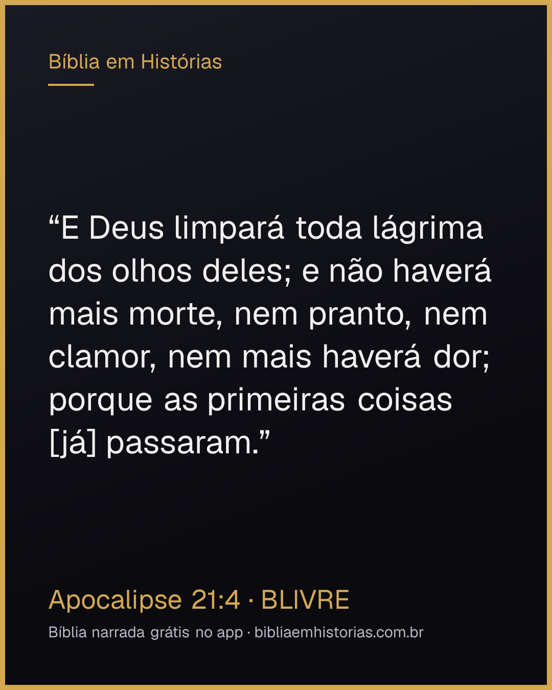Imagem do versículo Apocalipse 21:4 para compartilhar