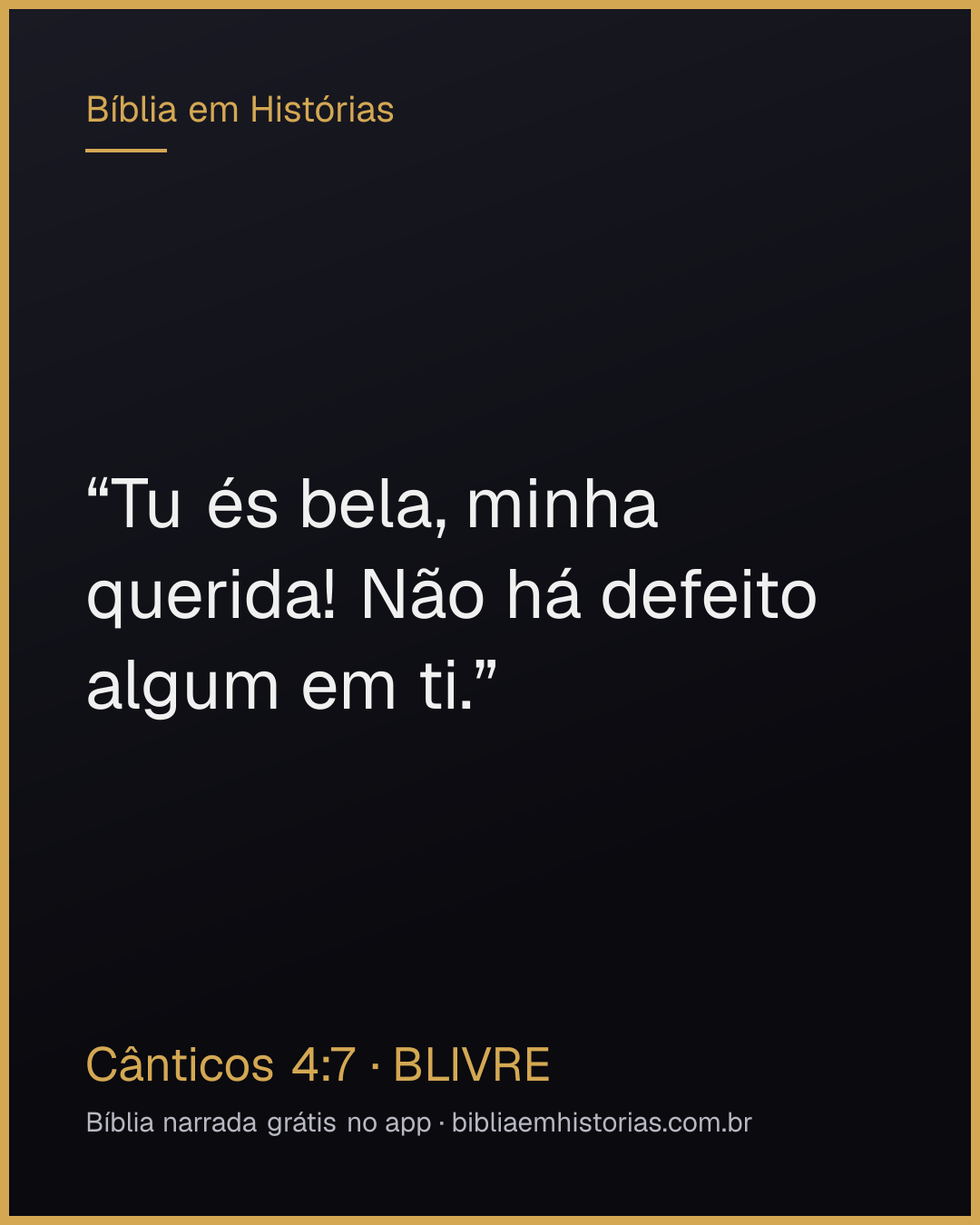 Imagem do versículo Cânticos 4:7 para compartilhar
