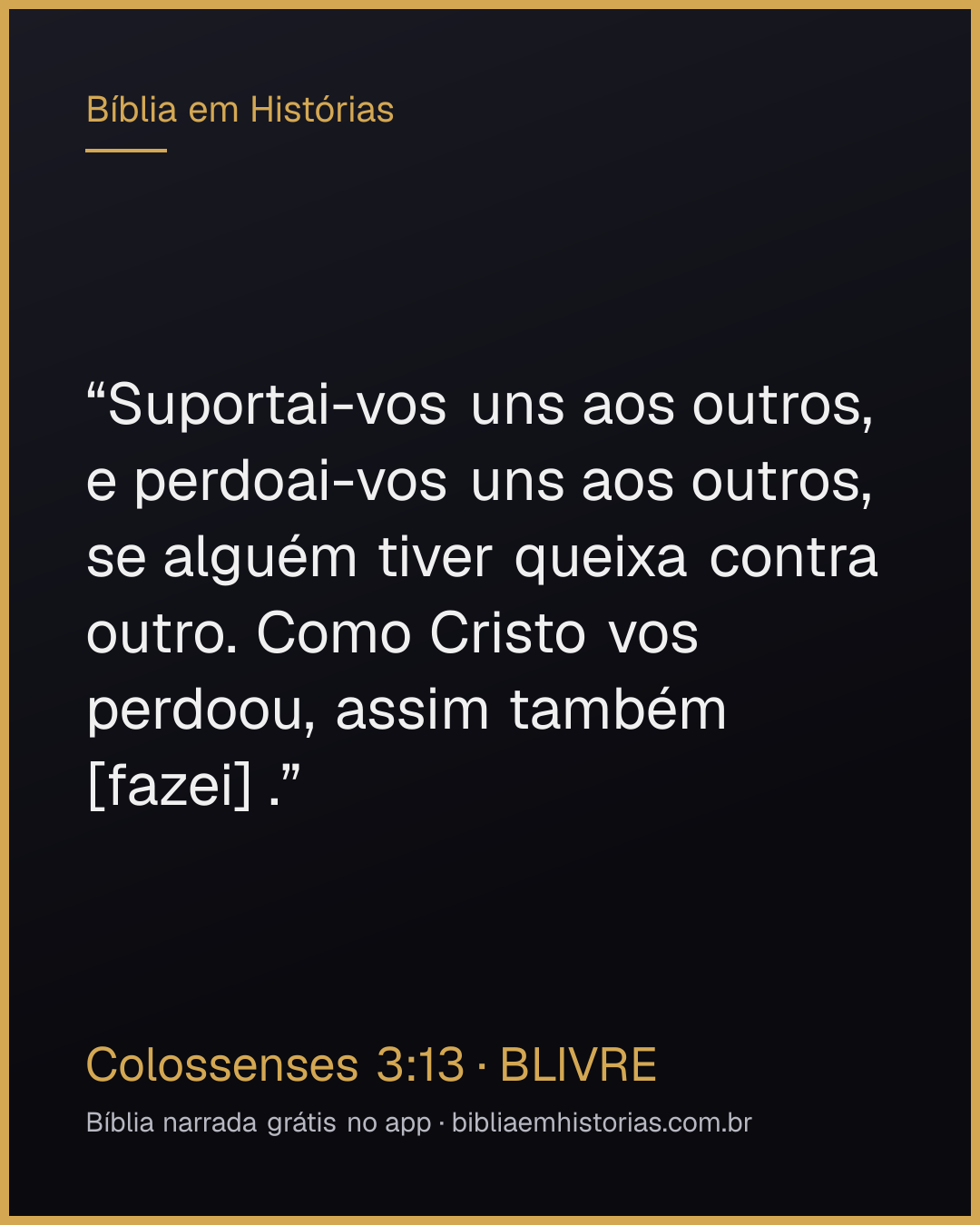 Imagem do versículo Colossenses 3:13 para compartilhar