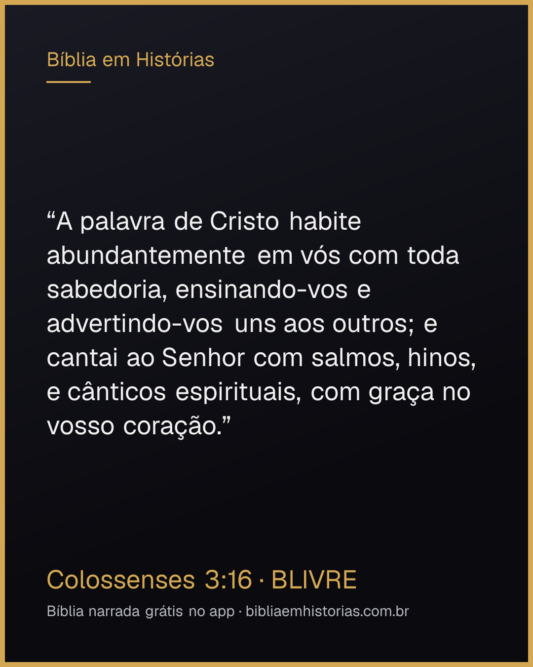 Imagem do versículo Colossenses 3:16 para compartilhar