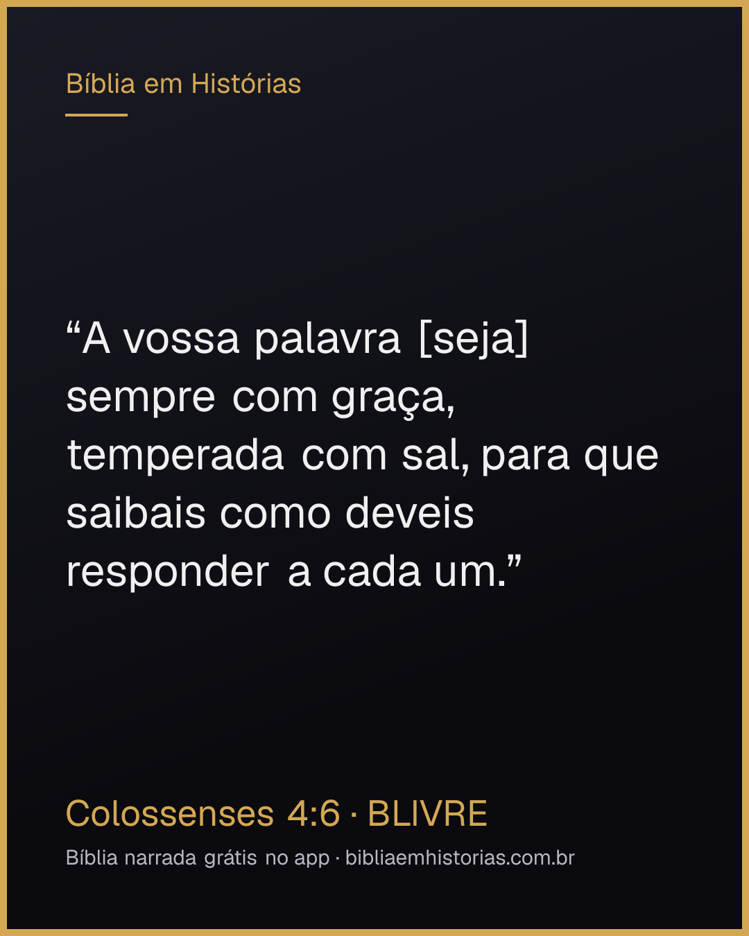 Imagem do versículo Colossenses 4:6 para compartilhar