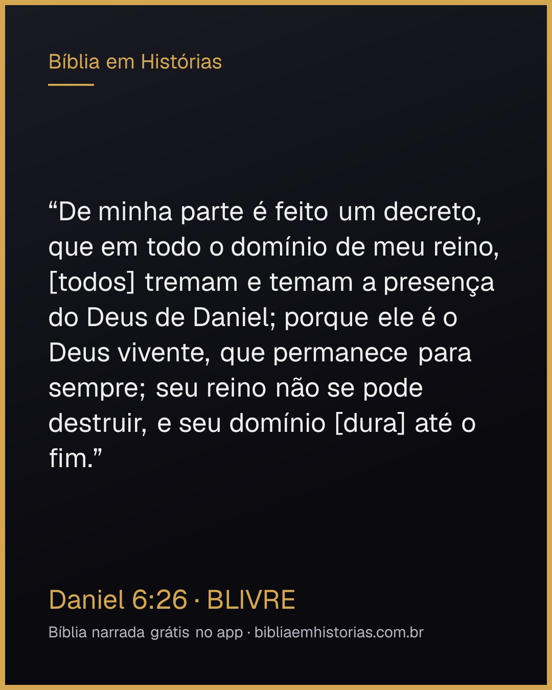 Imagem do versículo Daniel 6:26 para compartilhar