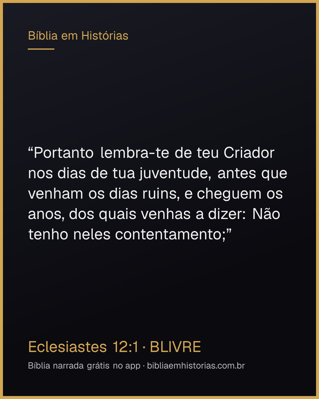 Imagem do versículo Eclesiastes 12:1 para compartilhar