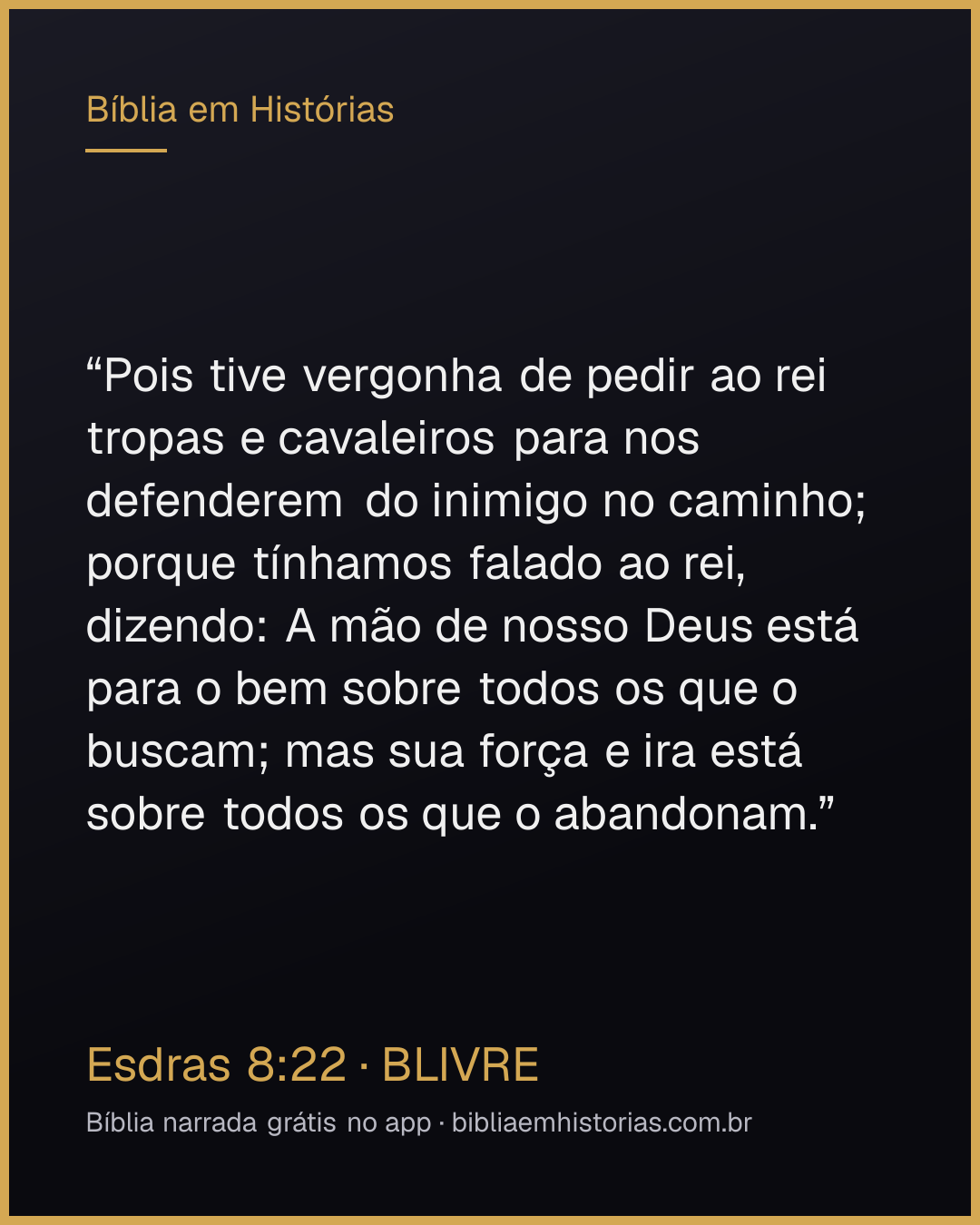 Imagem do versículo Esdras 8:22 para compartilhar