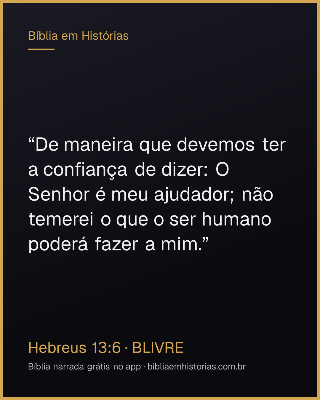 Imagem do versículo Hebreus 13:6 para compartilhar