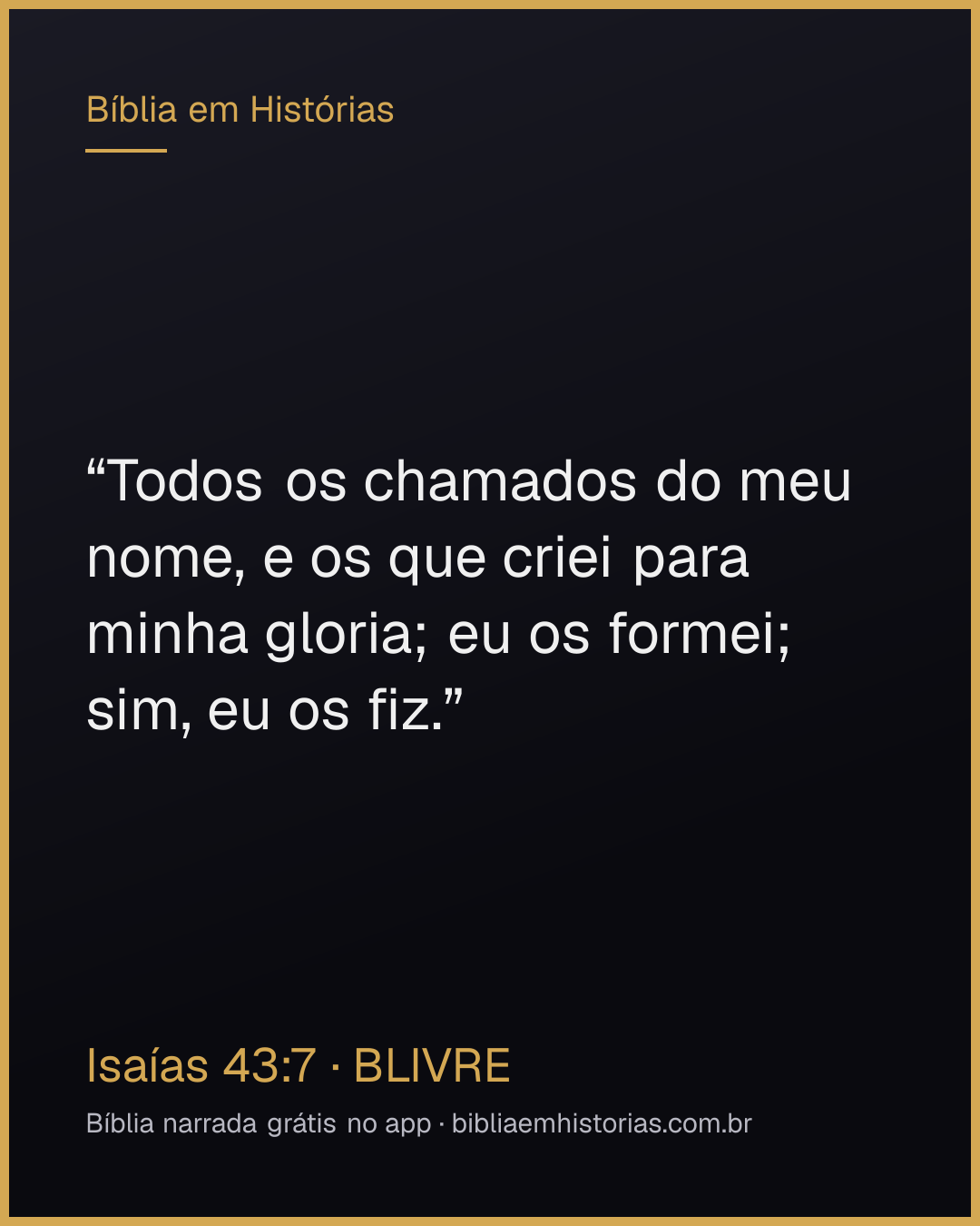 Imagem do versículo Isaías 43:7 para compartilhar