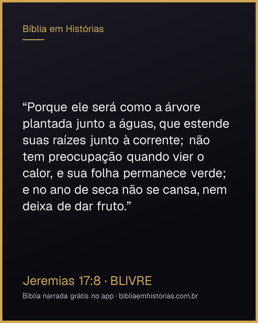 Imagem do versículo Jeremias 17:8 para compartilhar
