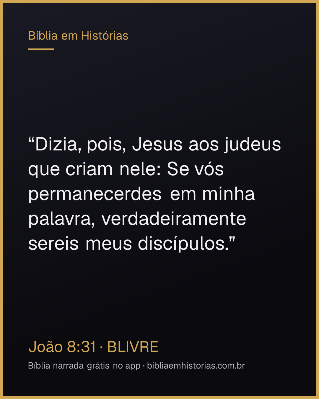 Imagem do versículo João 8:31 para compartilhar