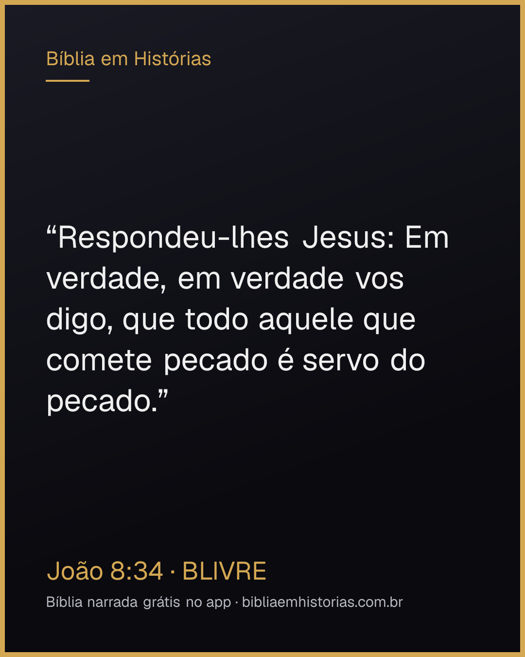 Imagem do versículo João 8:34 para compartilhar