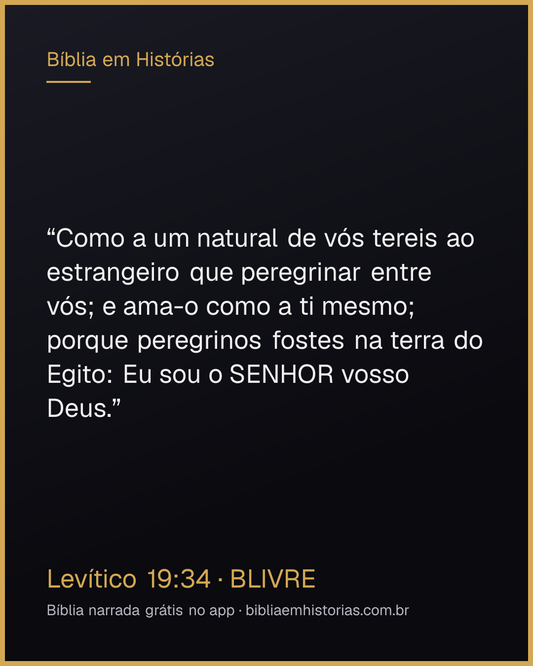 Imagem do versículo Levítico 19:34 para compartilhar